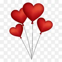 红色爱心气球-空若网 红色爱心气球-空若网