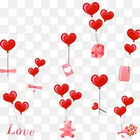 红色爱心气球-空若网 红色爱心气球-空若网