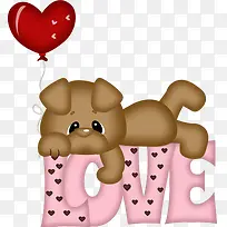 小狗LOVE英文字体-空若网 小狗LOVE英文字体-空若网