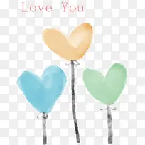 手绘告白爱心气球-空若网 手绘告白爱心气球-空若网