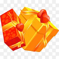 黄色温馨卡通爱心礼物-空若网 黄色温馨卡通爱心礼物-空若网