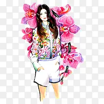 手绘花上衣女-空若网 手绘花上衣女-空若网