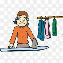 卡通熨衣服矢量-空若网 卡通熨衣服矢量-空若网