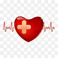 爱心心脏心电图-空若网 爱心心脏心电图-空若网