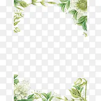 手绘画花朵草叶子边框-空若网 手绘画花朵草叶子边框-空若网