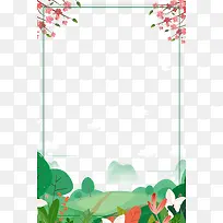 手绘小清新花艺边框背景-空若网 手绘小清新花艺边框背景-空若网