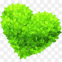 绿色清新手绘树叶爱心-空若网 绿色清新手绘树叶爱心-空若网