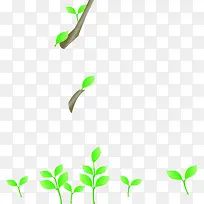 绿色清新树叶树枝手绘-空若网 绿色清新树叶树枝手绘-空若网