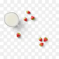俯视草莓牛奶杯子素材-空若网 俯视草莓牛奶杯子素材-空若网