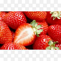 切开的草莓水果新鲜-空若网 切开的草莓水果新鲜-空若网