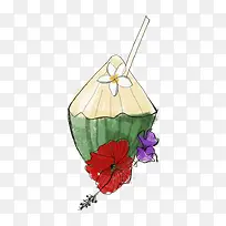 手绘果汁和花-空若网 手绘果汁和花-空若网