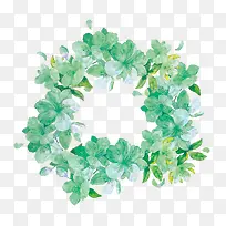 手绘树叶草环装饰-空若网 手绘树叶草环装饰-空若网