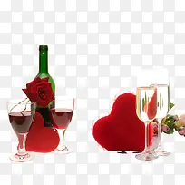 创意摄影红色的爱心高脚杯-空若网 创意摄影红色的爱心高脚杯-空若网