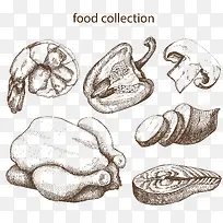 矢量手绘美食-空若网 矢量手绘美食-空若网