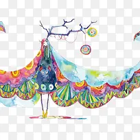 矢量水彩插画-空若网 矢量水彩插画-空若网