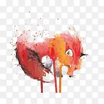 矢量水彩狐狸-空若网 矢量水彩狐狸-空若网