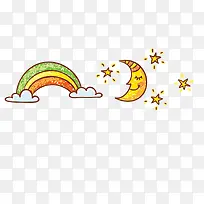 卡通手绘彩虹月亮-空若网 卡通手绘彩虹月亮-空若网