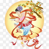中秋嫦娥玉兔矢量素材-空若网 中秋嫦娥玉兔矢量素材-空若网