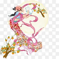 中秋嫦娥玉兔矢量素材-空若网 中秋嫦娥玉兔矢量素材-空若网