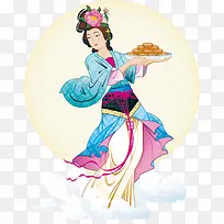 中秋嫦娥玉兔矢量素材-空若网 中秋嫦娥玉兔矢量素材-空若网