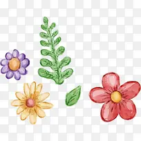 水彩花朵喷画素材-空若网 水彩花朵喷画素材-空若网