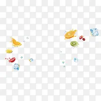 橙色简约水果漂浮素材-空若网 橙色简约水果漂浮素材-空若网