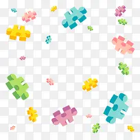 彩色漂浮图形积木-空若网 彩色漂浮图形积木-空若网