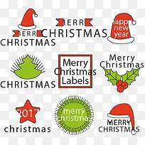 扁平圣诞新年标签-空若网 扁平圣诞新年标签-空若网