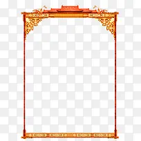 橙色中国风建筑边框纹理-空若网 橙色中国风建筑边框纹理-空若网