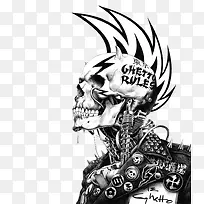 黑白骷髅插画-空若网 黑白骷髅插画-空若网