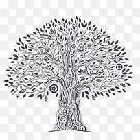 黑白花纹树装饰素材-空若网 黑白花纹树装饰素材-空若网