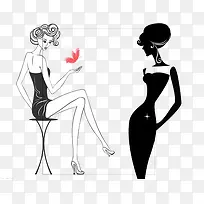 黑白时尚女性免扣素材-空若网 黑白时尚女性免扣素材-空若网