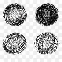 黑白线条圆形插画-空若网 黑白线条圆形插画-空若网