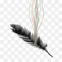 黑白线条羽毛插画-空若网 黑白线条羽毛插画-空若网