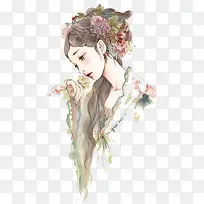 水彩女孩-空若网 水彩女孩-空若网