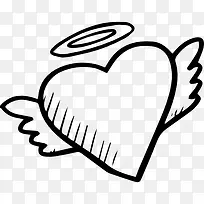 心的翅膀图标-空若网 心的翅膀图标-空若网