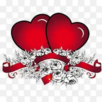 双红色心形-空若网 双红色心形-空若网