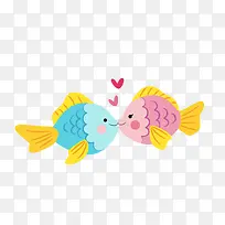 卡通爱情小鱼免抠素材-空若网 卡通爱情小鱼免抠素材-空若网