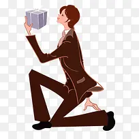 卡通男孩送礼物-空若网 卡通男孩送礼物-空若网