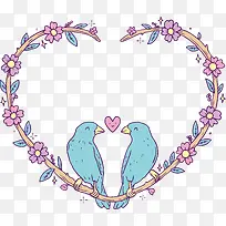 爱心花藤爱情鸟-空若网 爱心花藤爱情鸟-空若网