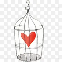 矢量手绘水彩爱情笼子-空若网 矢量手绘水彩爱情笼子-空若网