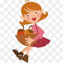 拿着水果的女孩-空若网 拿着水果的女孩-空若网