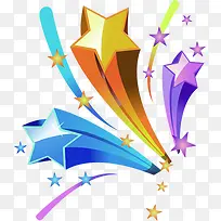 卡通多彩五角星飞出喷出运动特效-空若网 卡通多彩五角星飞出喷出运动特效-空若网