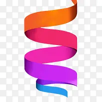 橙色紫色旋转彩带-空若网 橙色紫色旋转彩带-空若网