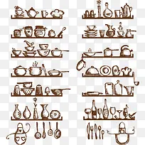 手绘厨房用品-空若网 手绘厨房用品-空若网