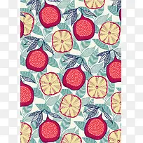 手绘凤梨柠檬插画-空若网 手绘凤梨柠檬插画-空若网