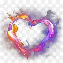 手绘彩色火焰爱心-空若网 手绘彩色火焰爱心-空若网