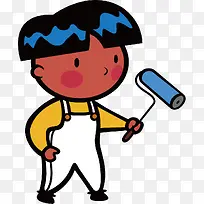 粉刷匠卡通人物图案-空若网 粉刷匠卡通人物图案-空若网