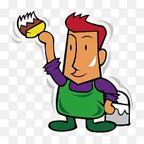 卡通粉刷匠矢量-空若网 卡通粉刷匠矢量-空若网