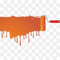 橙色油漆刷子油漆滴-空若网 橙色油漆刷子油漆滴-空若网